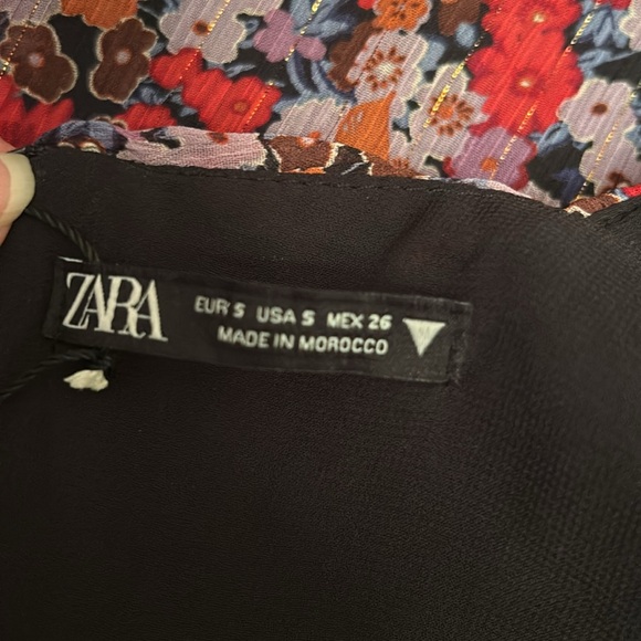 ZARA  Floral Printed Draped Dress size small - Picture 10 of 11
